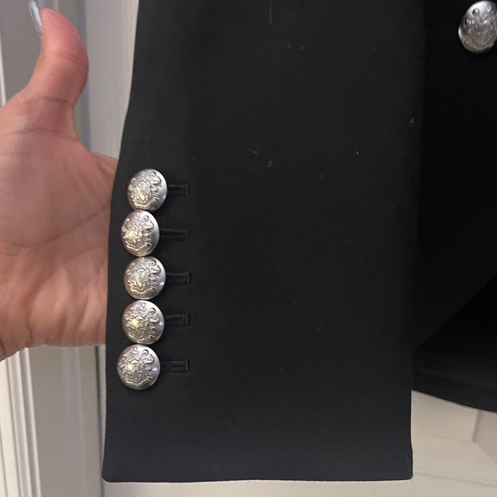 Veronica Beard Elegant Black Blazer with Shiny Silver Accents - Picture 7 of 14